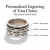 Hebrew Spinner Ring Sterling Silver, 12mm Wide Band, Three Custom Engraved Bible Verses - handmade in Israel