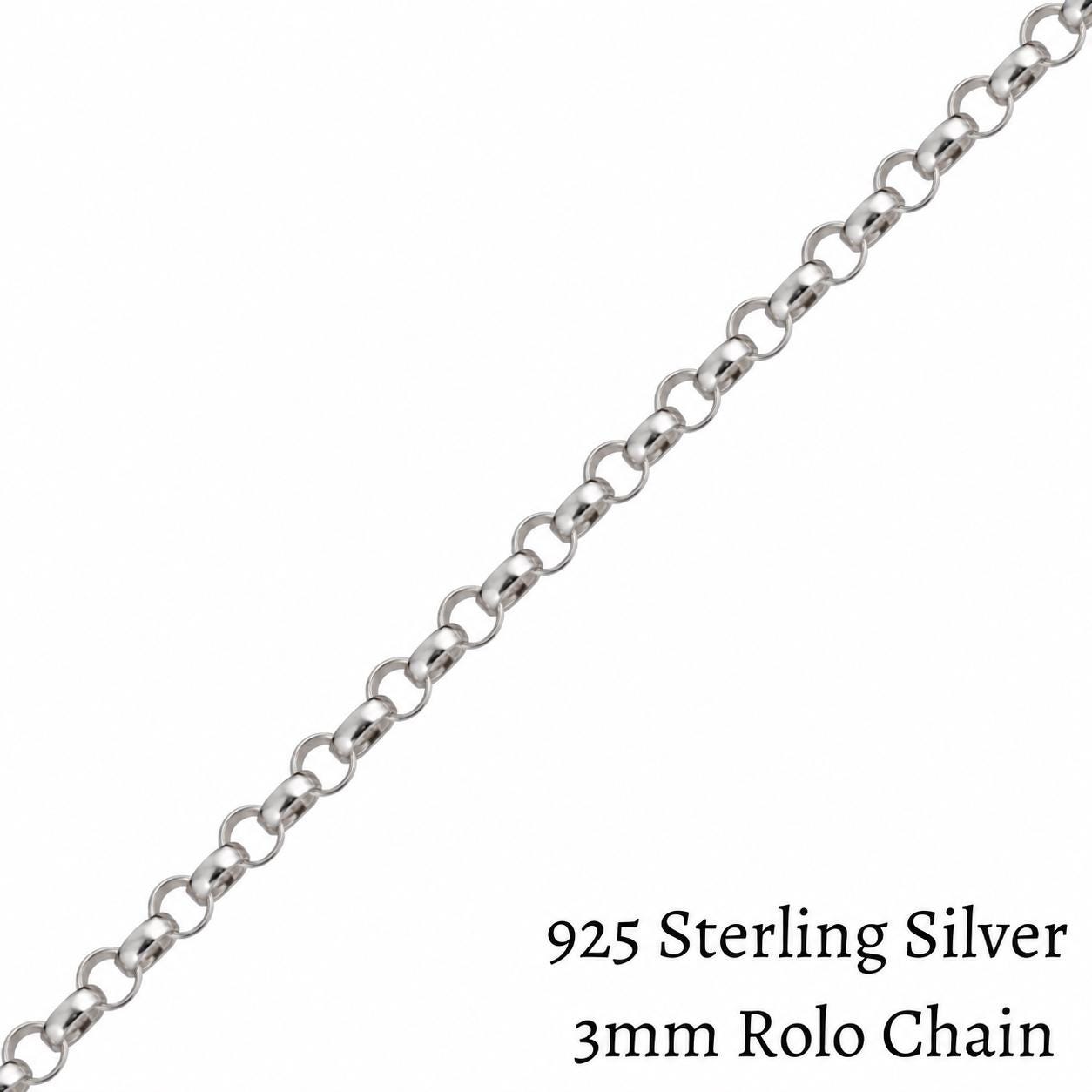 Sterling Silver Chain Only, Box, Rolo, Figaro, Cuban, Paperclip or Rope Sterling Silver Chain Only, Box, Rolo, Figaro, Cuban, Paperclip or Rope