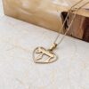 14K Gold Heart Necklace with Hebrew Chai, Solid Yellow or White, 21mm Judaica Pendant - handmade in Israel