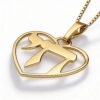 14K Gold Heart Necklace with Hebrew Chai, Solid Yellow or White, 21mm Judaica Pendant - handmade in Israel