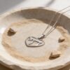 14K Gold Heart Necklace with Hebrew Chai, Solid Yellow or White, 21mm Judaica Pendant - handmade in Israel