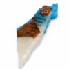 Israel map olive wood mezuzah case, Style 8, blue epoxy resin on a white background - each piece is one of a kind