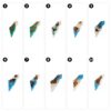 Numbered chart of all Israel map olive wood mezuzah styles 1-10 in green and blue epoxy - choose your style by number
