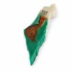 Israel map olive wood mezuzah case, Style 1, green epoxy resin on a white background - each piece is one of a kind