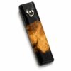 Black epoxy olive wood mezuzah case, Style 2, on a white background - each piece is one of a kind