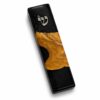 Black epoxy olive wood mezuzah case, Style 3, on a white background - each piece is one of a kind