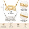 Details chart of the 14K gold Hebrew name necklace in yellow and white gold, with thickness options and the box chain