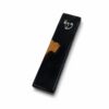 Black epoxy olive wood mezuzah case, Style 5, on a white background - each piece is one of a kind